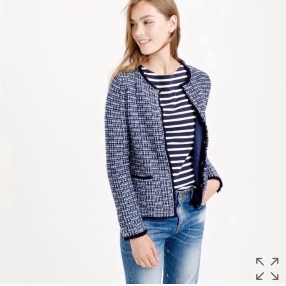 JCrew Navy Tweed Jacket